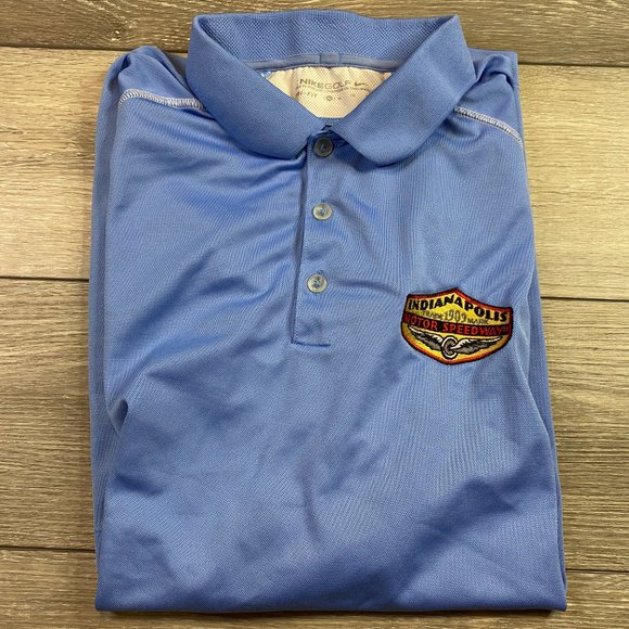 Nike Golf Dri Fit Polo Indianapolis Motor Speedway Blue XL Indy - Picture 1 of 6